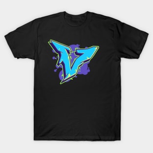 Letter V  - Graffiti Street Art Style T-Shirt